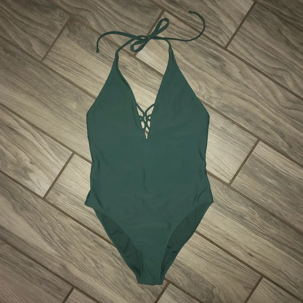XHILARATION Boho One Piece Swimsuit w/ Macrame